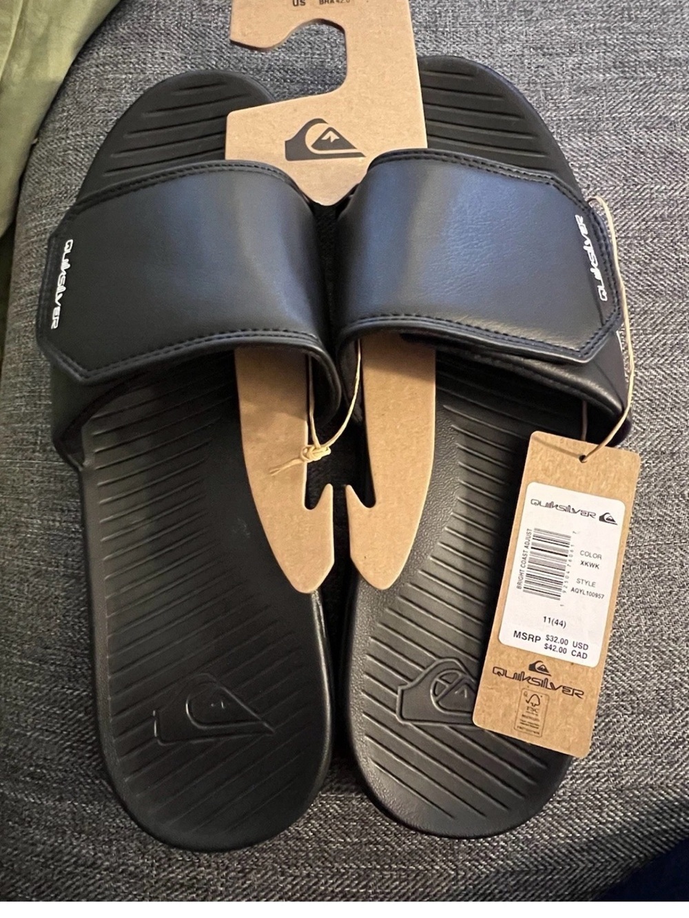 Quiksilver Men’s 11 Black Slide Sandals